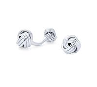 Solido Doppio Lato Twist Love Knot Intrecciato Stile Francese Fisso Bar Backing Gemelli Della Camicia Per Gli Uomini Regalo Esecutivo Sposo .925 Sterling Silver