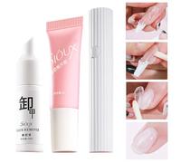 Solido gel per colla per unghie, colla per unghie , colla per estensioni delle unghie, colla per extension per unghie finte, adesivo forte e durevole, con solvente per unghie finte, indurito