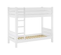 Solido letto a castello Pino bianco PER ADULTI 80x220 doghe rigide 60.16-08-220W