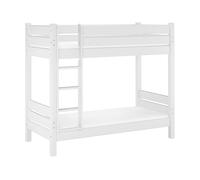 Solido letto bianco a castello in Pino 80x200 PER ADULTI e materassi. 60.16-08WM