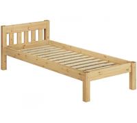 Solido letto classico 90x190 in Pino massello con doghe rigide 60.38-09-190