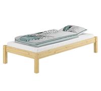 Solido letto con materasso 90x200 su doghe rigide curve in Betulla 60.35-09FLM