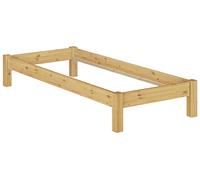 Solido letto futon 80x200 in Pino massello con doghe rigide-materasso 60.35-08M