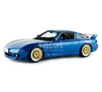 Solido Mazda RX-7 FD3 RS 1:18 Blu | Modellino di auto pressofuso dettagliato, classica auto sportiva giapponese, cerchi dorati, spoiler posteriore e fari