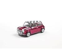 Mini Cooper Sport 1997 Viola Motivo A Scacchi Tetto Modello Auto 1:43 Solido