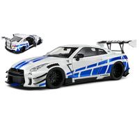 Solido NISSAN GT-R (R35) LIBERTY WALK BODY KIT 2.0 COUPE 2024 SILVER/BLUE 1:18