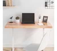 Solido Oak Wood Table Top 100 x 60 cm, Live Edge Desk Surface, Treated Light Brown Finish, Natural Grain Desktop Countertop