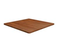 Solido Oak Wood Table Top, Square Dark Brown 80 x 80 x 2,5 cm, finitura in noce trattata, resistente desktop in legno per appuntamenti, caffè o tabelle da bar