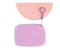Solido peluche portamonete donna carino portafoglio carta d'identità borsa portachiavi minimalista portamonete portafogli per le donne, Viola, 2PCS