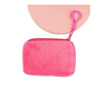 Solido peluche portamonete donna carino portafoglio carta d'identità borsa portachiavi minimalista portamonete portafogli per le donne, Rosso rosato, 1 pezzo