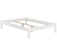 Solido telaio matrimoniale futon bianco 140x200 in Pino senza doghe 60.35-14WoR