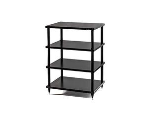 Solidsteel S2-4 Mobile Stereo Hi Fi Porta Elettroniche, Mobiletto Rack Audio 4 Livelli in Legno (Made in Italy), Telaio in Metallo per Impianto Hi-Fi Stereo, Punte Regolabili in Acciaio INOX