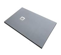 SOLIDSTONE | Piatto Doccia in Marmoresina, Tutto Pieno, H 2,8cm, Grigio (80x100)