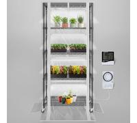 SOLIGT Serra da interno con luci di coltivazione, scaffale per piante a 5 livelli con 8 luci T8 a spettro completo, copertura in PVC spesso, ventilazione a rete, mini serra piccola per piantine di