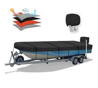 Solim Copertura per barca Jon da 3,5 m con copertura motore, 800D PU impermeabile resistente, copertura per ormeggio rimorchiabile, in poliestere di grado marino, ricambio per Jon Boat 35 cm
