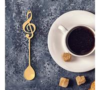 Solinder Cucchiai per Note Musicali in Acciaio Inossidabile 304 per caffè, tè, Dessert, Serviti Come Decorazioni la Tavola, 15,5 Cm, Oro Rosa (#2)