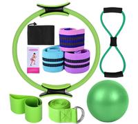 Solinder - Fasce elastiche per il sollevamento glutei, set yoga per donne, attrezzatura Pilates per la casa, Magic Ring Pilates, palla yoga, 25 cm, resistenza a forma di 8
