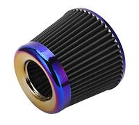 Solinder Filtro Dell'aria di Aspirazione, Filtro Dell'aria di Aspirazione per Auto, Cono Riutilizzabile Riutilizzabile 3 Pollici/76 Mm Accessorio Universale, con Raccordo Ad Anello di (Nero)
