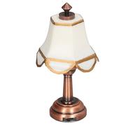 Solinder Lampada a LED in Miniatura Scala 1/12 Design in Metallo Bianco Alimentata a Batteria per la Decorazione della Casa delle Bambole Altezza 6 Cm