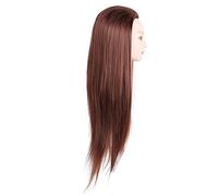 Solinder Manichini per Bambole Dall'aspetto Naturale e Fibra di Alta qualità, Testa per Capelli 60 Cm Tagliare, Intrecciare e Progettare (Marrone scuro)