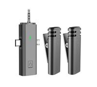 Solinder Mini microfono wireless lav Ricevitore 3 in 1 per telefono cellulare Microfono omnidirezionale a 360 ° Riduzione del rumore Compatibile con smartphone Android di tipo C Tablet per YouTube