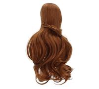 Solinder Parrucca per Capelli da Bambola, Stile Morbido e Riccio, con Frangia Ordinata per Bambola BJD 1/3, Accessori da Taglio Fai Te Giochi di Vestire le Bambole (Marrone chiaro)