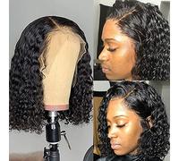 Solinder Parrucche Bob Corte Fatte a Macchina Parrucca Brasiliana con Ricciolo per Capelli Ad Alta Temperatura, densità del 150% per L'uso Quotidiano