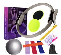 Solinder Pilates Ring Circle Attrezzature Pilates per l'allenamento a casa, set di anelli e palline, fasce di resistenza e molto altro ancora, perfette per attrezzature domestiche pilates