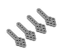 Solinder Supporto Ammortizzatore Anteriore Regolabile, Ammortizzatori per Auto RC Cingolata 1/10, con Set di 4 Piastre di Montaggio, Metallo e Resistente, Colore Titanio, pe (Colore)