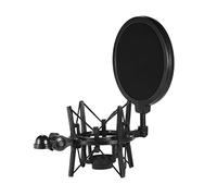 Solinder Supporto per ammortizzatore microfono univerdale microfono a condensatore in plastica supporto microfono per ammortizzatore anti vibrazioni con filtro pop per la trasmissione online di musica