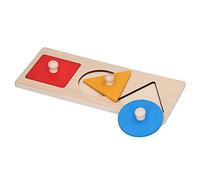 Solinder Tavola di Abbinamento Geometrico in Legno Multicolore per Bambini, Migliora Le capacità Cognitive e Il Gioco per Bambini sopra i 3 Anni, 4 Pezzi (Pannelli Geometrici tricolori)
