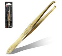 Solingen, pinzette professionali in acciaio inox, con punta obliqua, con presa di precisione, realizzate in Germania, per sopracciglia, estensioni per chin, guance, viso e schegge, peli incarniti.