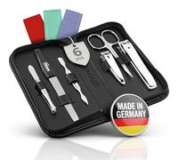 Solingen Set per Manicure da Uomo e Donna - Kit Professionale da 6 Pezzi. Include Forbicine e strumenti per Mani e Piedi con Custodia da Viaggio. Ideale per una cura precisa ed elegante delle Unghie