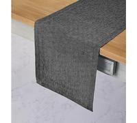 Solino Home Runner da tavola Athena, 100% puro lino, grigio antracite, 35 x 183 cm, per Halloween, Ringraziamento, realizzato a mano e lavabile in lavatrice