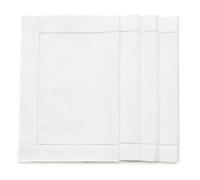 Solino Home Set di 4 tovagliette in cotone e lino bianco con orlo a giorno in tessuto naturale, 35,5 x 48,9 cm, lavabili in lavatrice, per autunno, Halloween, Ringraziamento, Natale, realizzate a mano