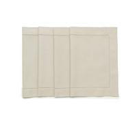 Solino Home Set di 4 tovagliette in lino con orlo a giorno, 35 x 48 cm, lavabili in lavatrice, per primavera, estate