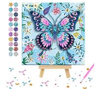 Solinorex Diamond Painting Bambini Farfalla - Regali per Ragazze 6 7 8 9 10 11 Anni, Set di Fai-da-Te Creativo Regalo di Compleanno, Diamond Painting 20 x 20cm Decorazione per Casa