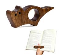 Solinorex Gattino i Quattro Accordi Libro, Marcatesto con Pollice, Regalo per Amanti dei Libri, in Legno Marrone