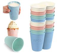 Solinorex Set di 16 Bicchieri Plastica Rigida Lavabili, Bicchieri di Plastica per Feste e Quotidiano, Bicchiere Plastica Bambini Senza Manico