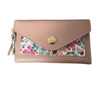 Solis Accessories Busta Floreale - Ecopelle - Nappa, 8 scomparti per carte, tasca portamonete con zip, rosa, 10 X 7.5 Centimeters, floreale