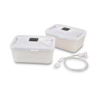Solis Lunch - Set di 2 contenitori per sottovuoto da 600 ml, rettangolari, con kit di collegamento per tubo, per sottovuoto/trasporto