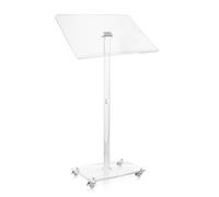 Solisburne Leggio portatile e podi, in acrilico con 4 ruote bloccabili, per matrimoni, aule, concerti, chiese, discorsi, 110 x 55 x 40 cm