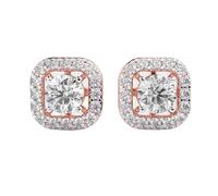 Solitari in argento sterling 925 con perno a cuscino | Placcatura in oro rosa N. pietra: 34 Dimensioni gemma: 0,01-0,69 mm | Peso: 1,32 crt Forma: rotonda | 4,664 grammi || R_00204