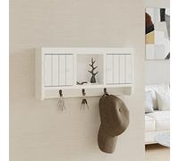 Solivagant Armadietto per Chiavi Bianco 40x8,5x20 cm in Legno e Acciaio,Bianco,2.55,kg