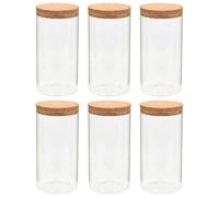 Solivagant Barattoli in Vetro con Coperchio in Sughero 6 pz 1100 ml,Trasparente,2.22kg