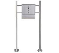 Solivagant Casetta della Posta con Supporto in Acciaio Inossidabile,Argento,4.24kg