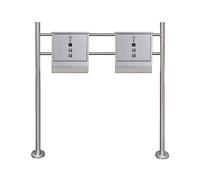 Solivagant Casetta della Posta Doppia con Supporto in Acciaio Inossidabile,Argento,6.69kg