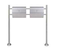 Solivagant Casetta della Posta Doppia con Supporto in Acciaio Inox,Argento,8.29kg