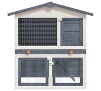 Solivagant Conigliera per Esterni con 3 Porte Grigia in Legno,Grigio,14.81kg