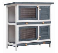 Solivagant Conigliera per Esterni con 4 Porte Grigia in Legno,Grigio,12.9kg